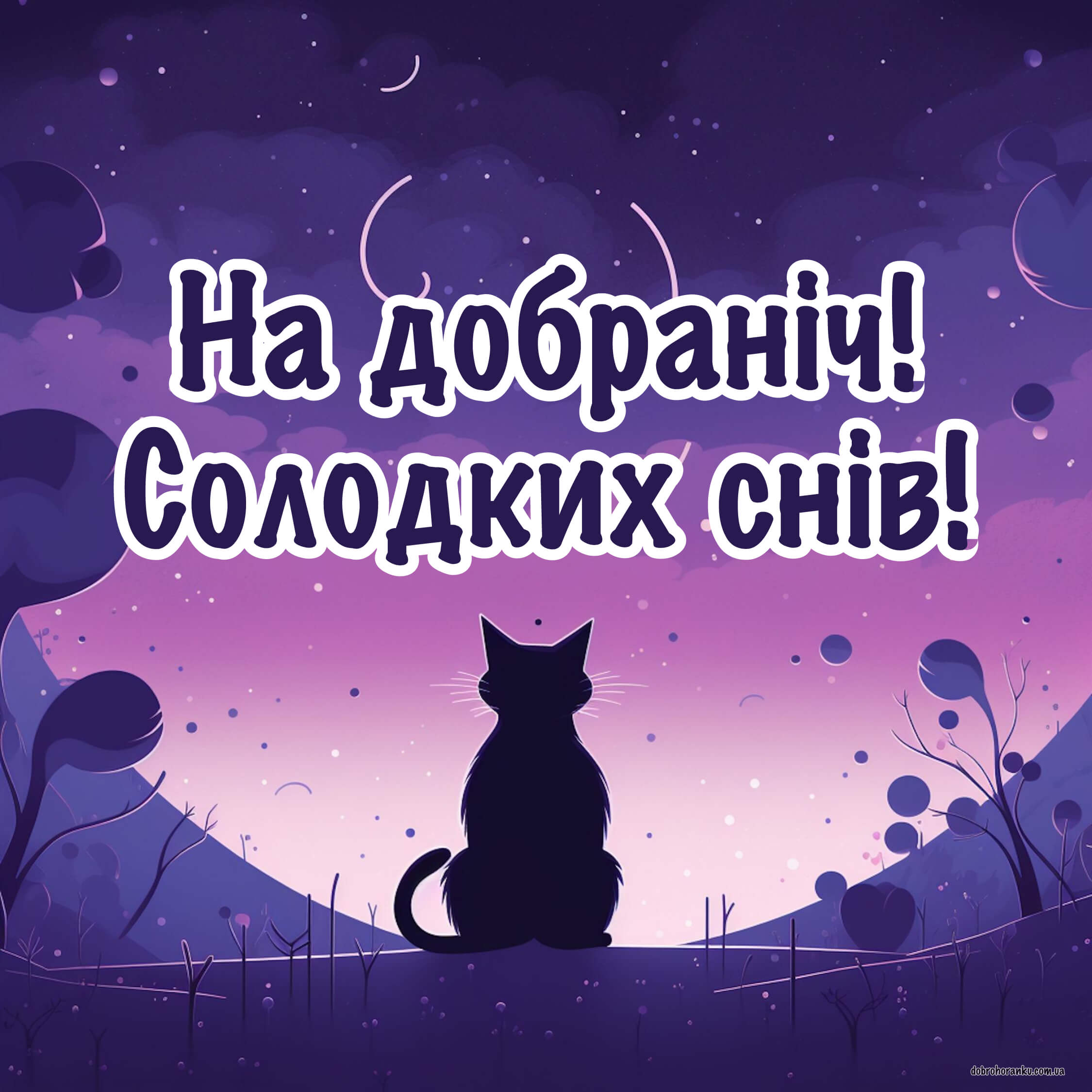 Картинка на добраніч, солодких снів, котик